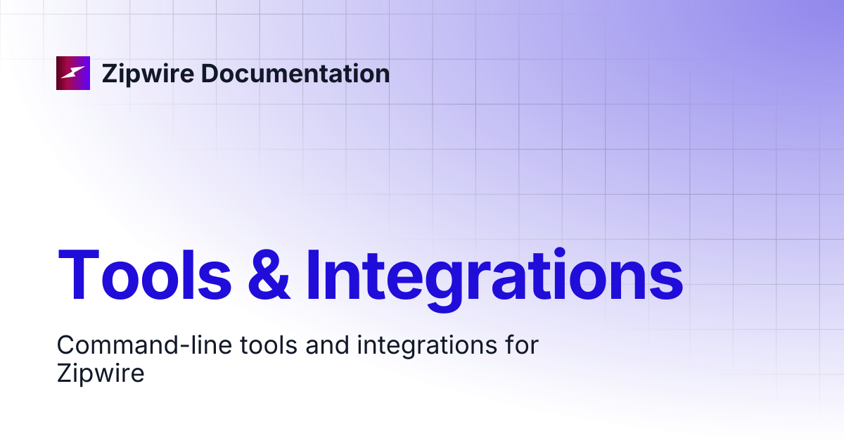 Tools & Integrations | Zipwire Documentation