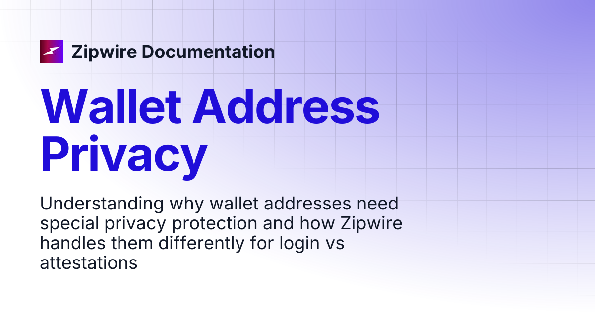 Wallet Address Privacy | Zipwire Documentation