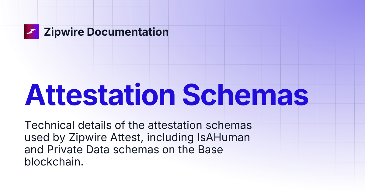 Attestation Schemas | Zipwire Documentation